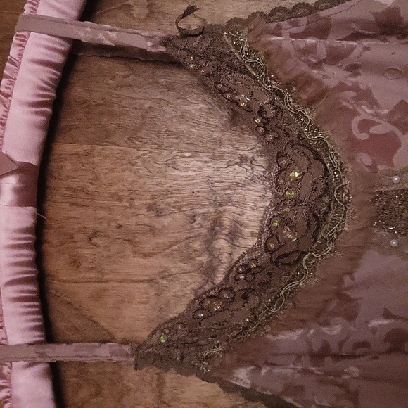 Great For Holidays 2 Piece Tie Cardigan w/Rabbit Fur Trim Camisole Top Medium - Picture 11 of 16